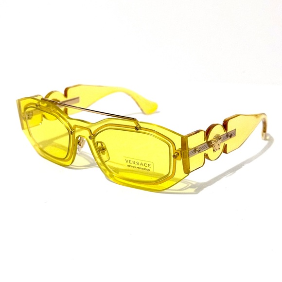 Versace Mod 2235 1002/85 Yellow Sunglasses Authentic New - Picture 3 of 7